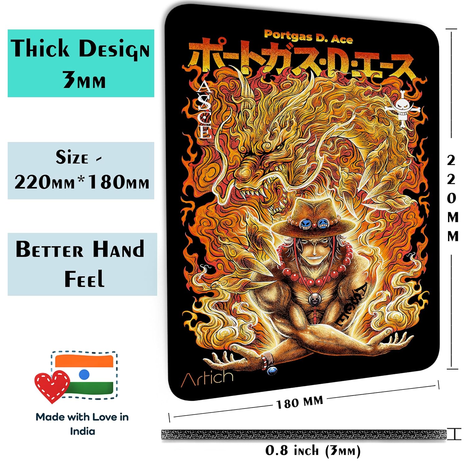 Artich Mouse Pad (One piece Fire fist Ace)