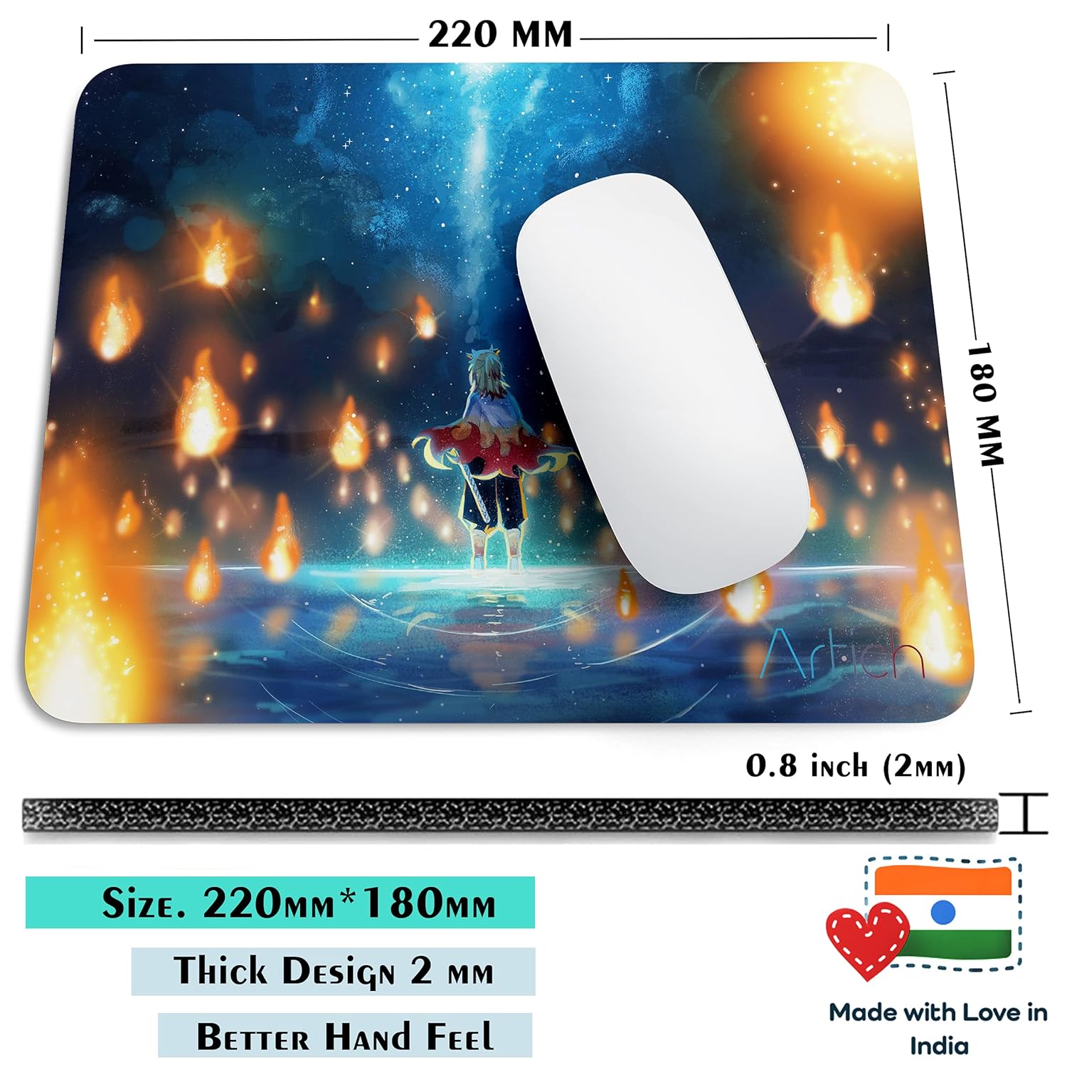 Artich Fire Lanterns Rengoku Gaming Mouse Pad