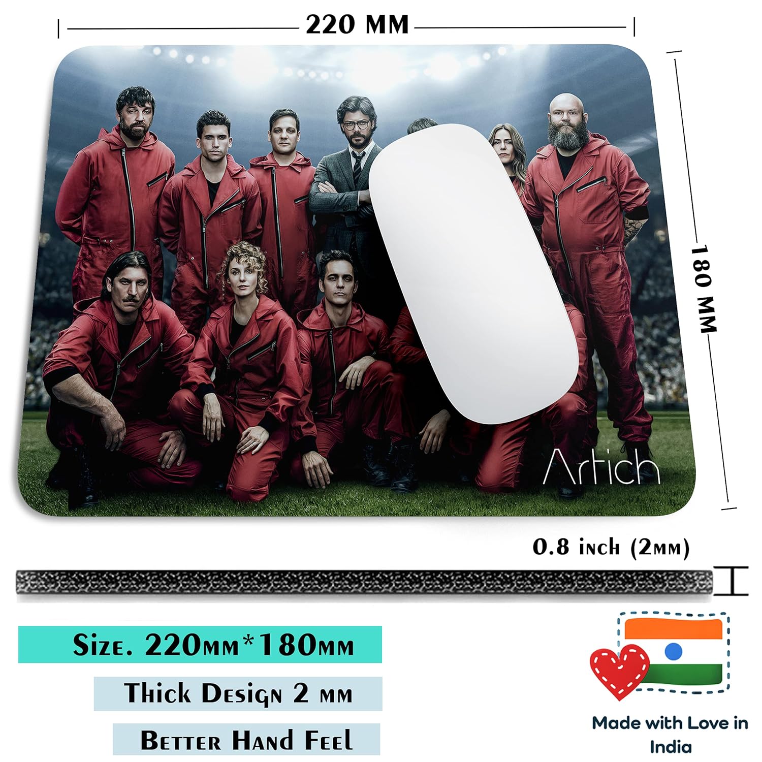 Artich Money Heist Group Gaming Mouse Pad