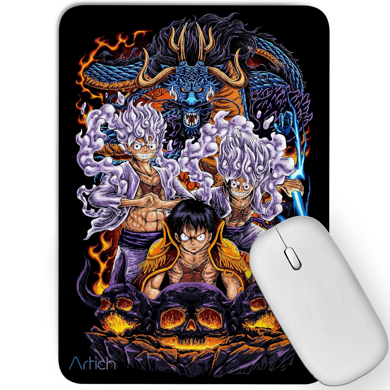 Artich Mouse pad (One piece Gear 5 Luffy vs Kaido The Beast)