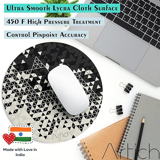 Artich Designer Gaming Mouse Pad(Fading Crystals BW)