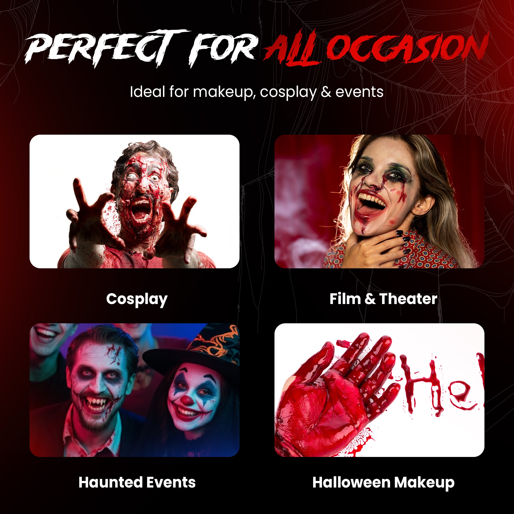 Blackblood The Fake Blood for Horror Fake Blood Scary Prank & Halloween Party (Bloodyred) (120ml)