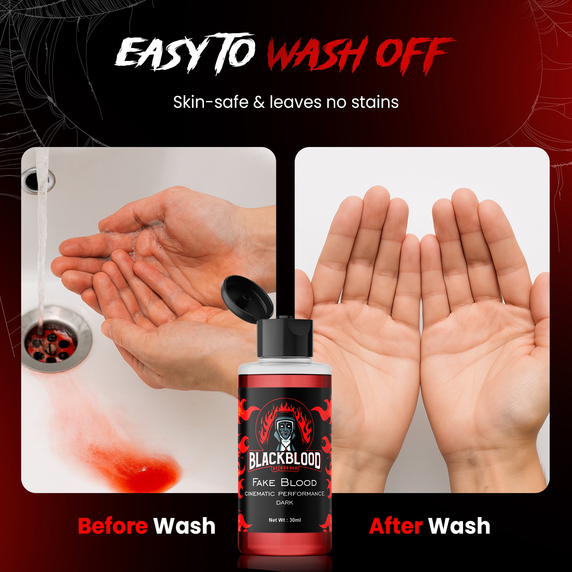 Blackblood The Fake Blood for Horror Fake Blood Scary Prank & Halloween Party (Bloodyred) (30ml)