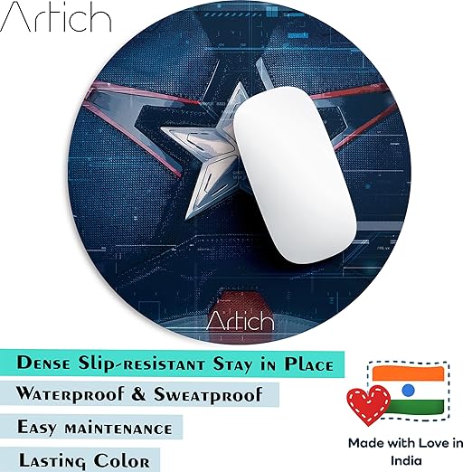 Artich Designer Gaming Mouse Pad (Captain America's Star)