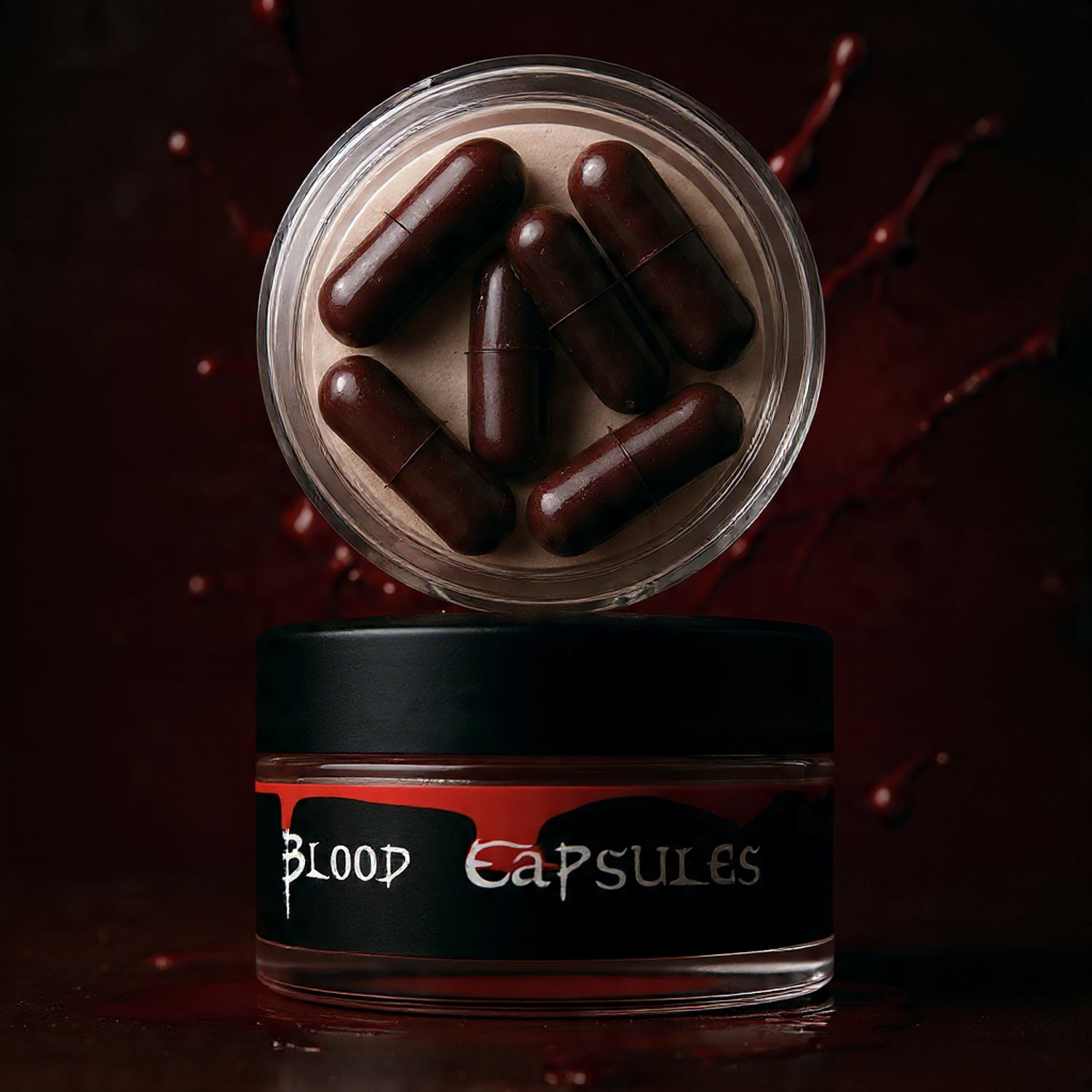Blackblood The Fake Blood Capsules for Horror Scary Prank & Halloween Party (Pack of 6 Capsules)