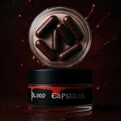 Blackblood The Fake Blood Capsules for Horror Scary Prank & Halloween Party (Pack of 6 Capsules)