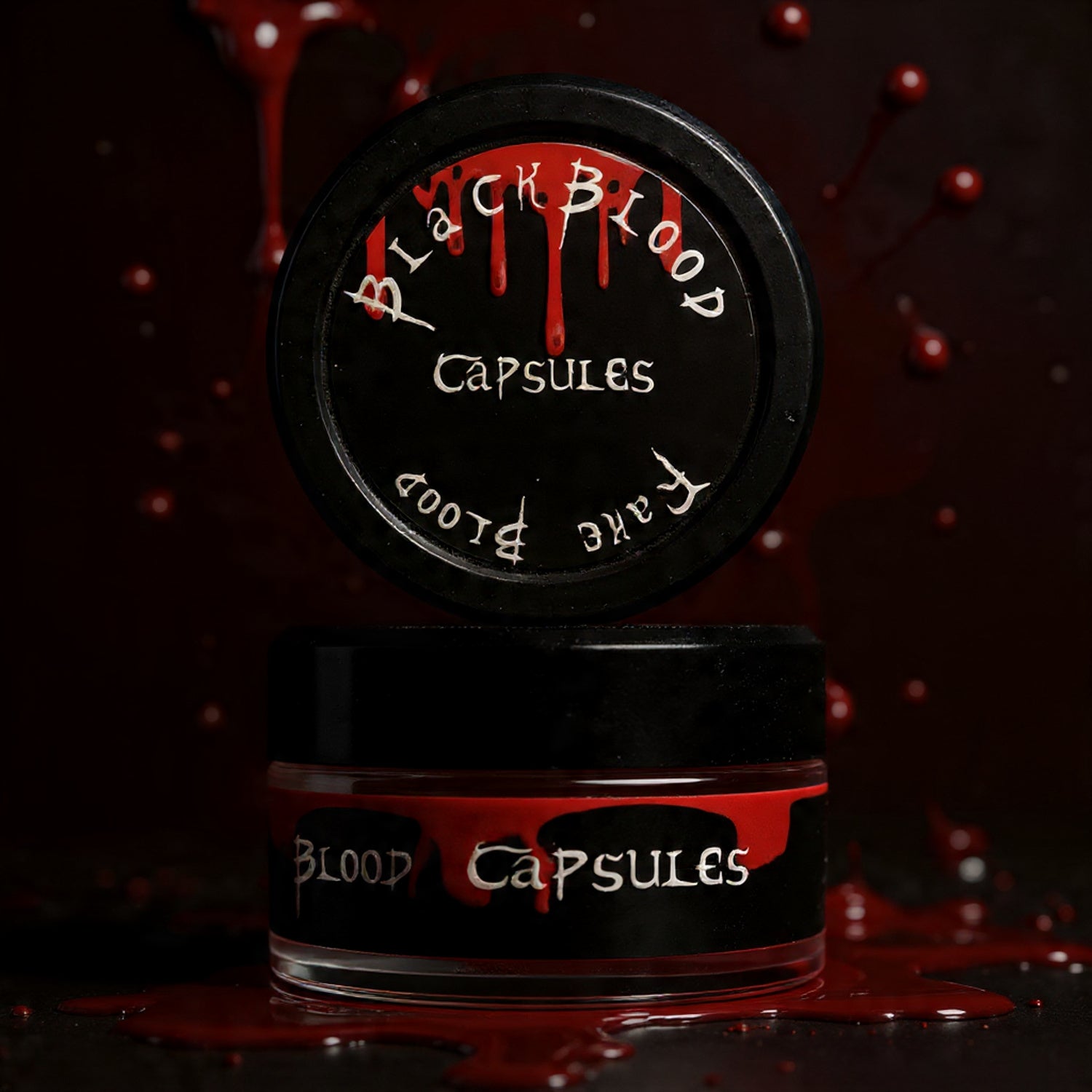 Blackblood The Fake Blood (Blood Capsules) for Horror Fake Blood Scary Prank & Halloween Party (Bloodyred) (Pack of 4 Capsules)